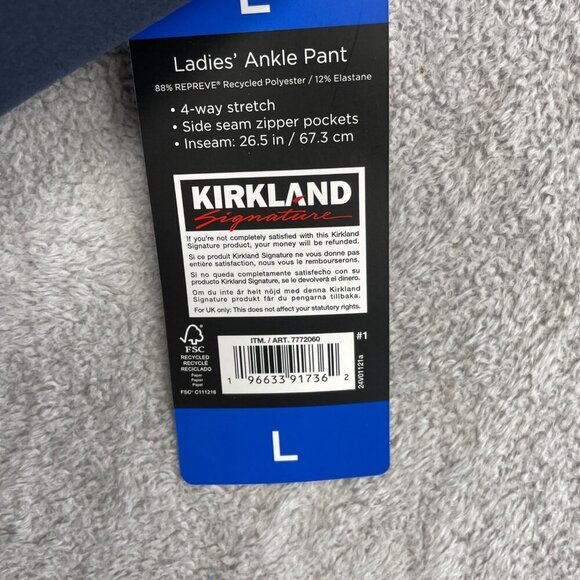 NEW Kirkland Signature Women's L  Ankle Pants Navy Blue Polyester - Picture 8 of 10